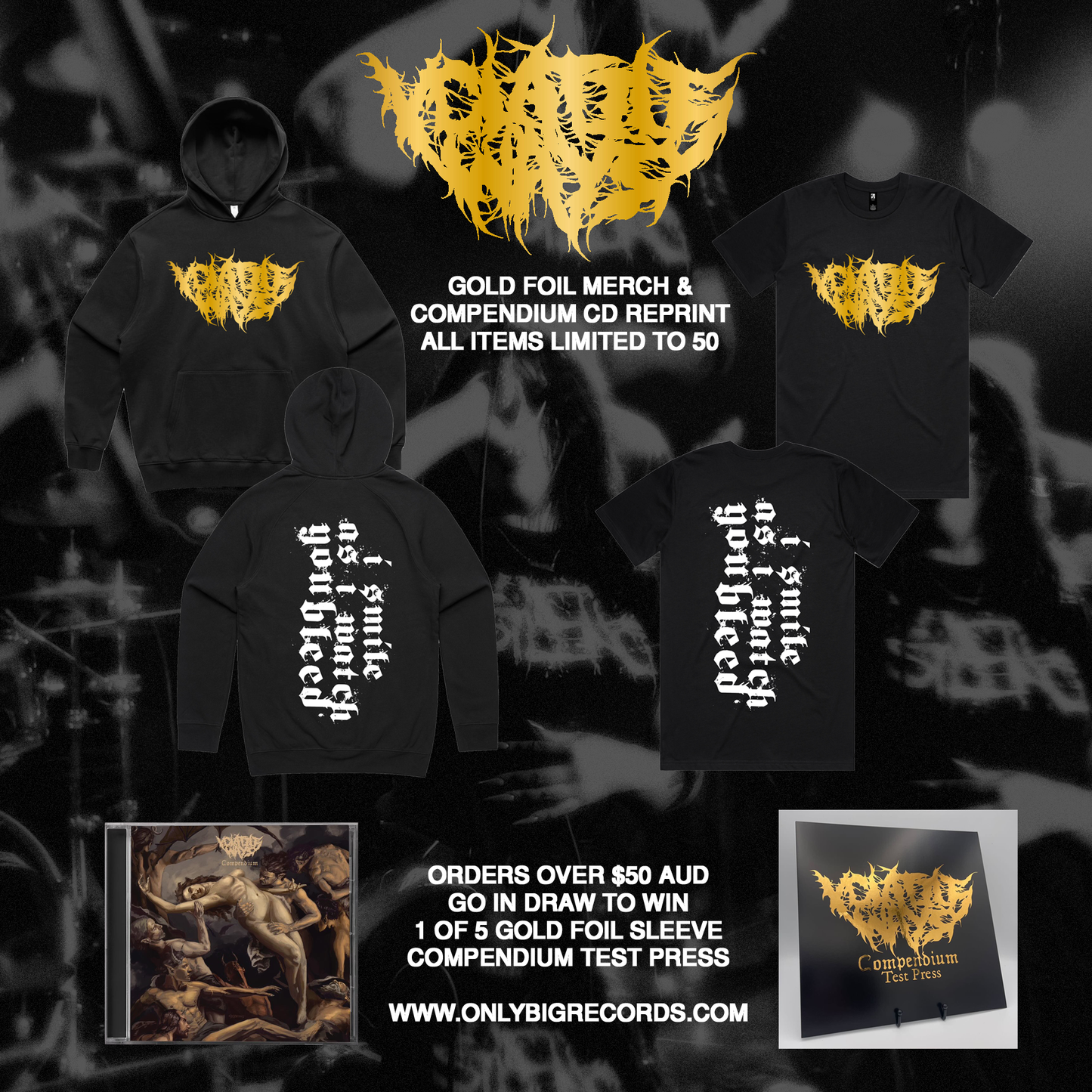 VOLATILE WAYS - GOLD FOIL HOODIE